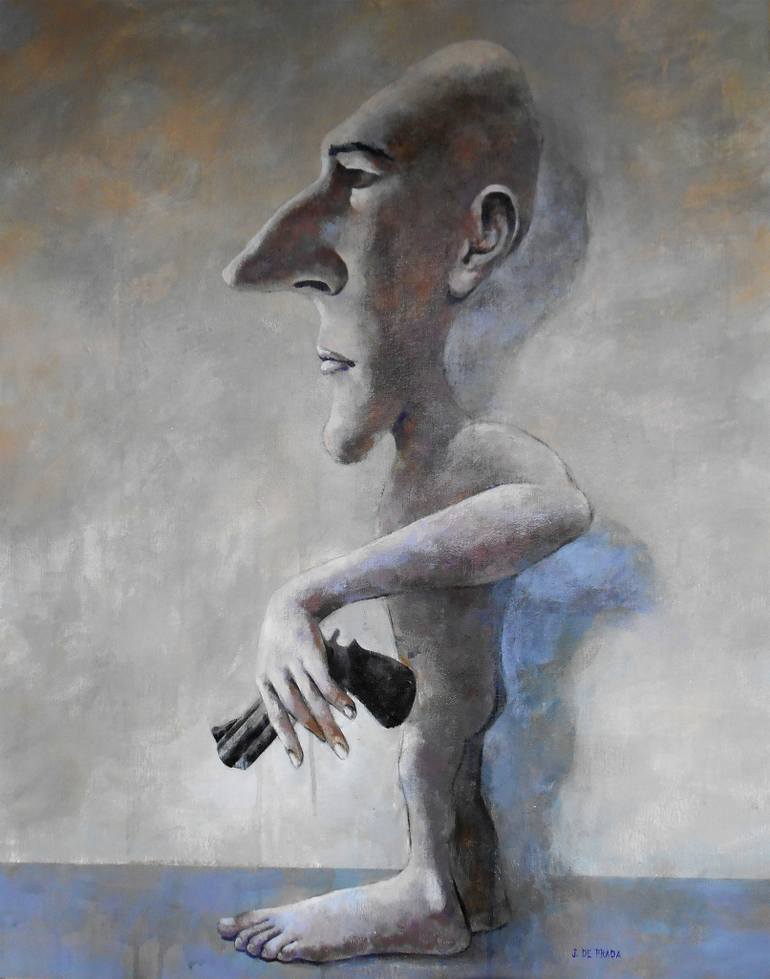 770x979 Saatchi Art Man With Gun Painting By Javier Prada - Prada Painting