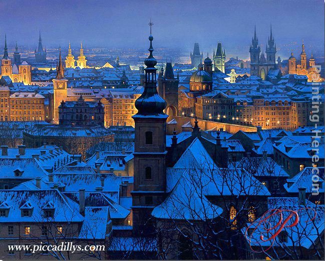 649x521 Alexei Butirskiy An Evening In Prague Art Painting Prague - Prague Painting