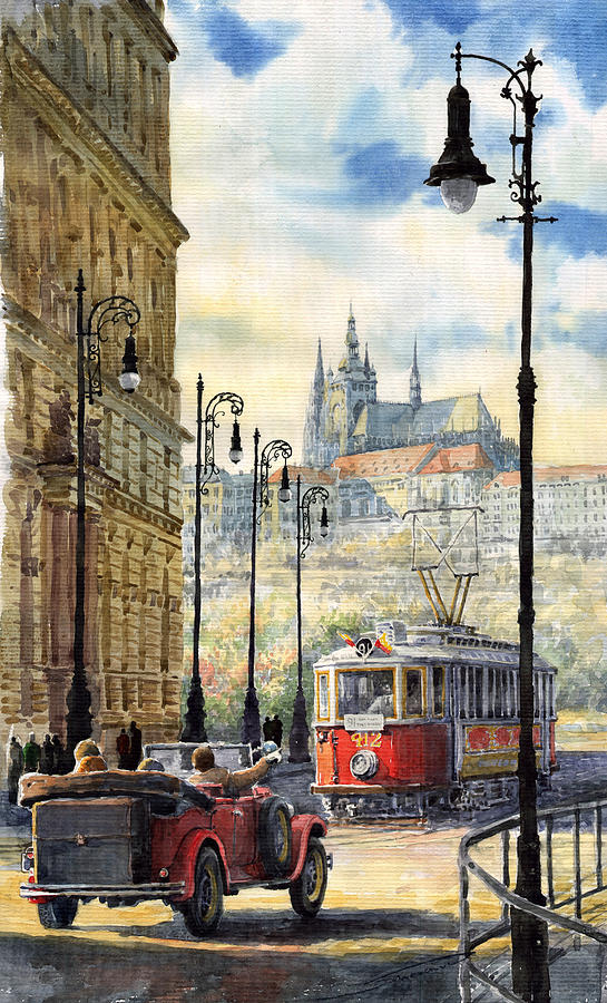 545x900 Prague Kaprova Street Painting By Yuriy Shevchuk - Prague Painting