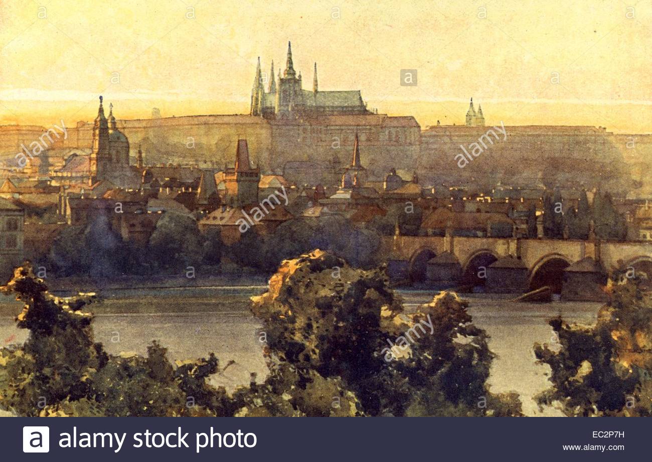 1300x922 Prague City Old Painting Stock Photo 76278709 - Prague Painting