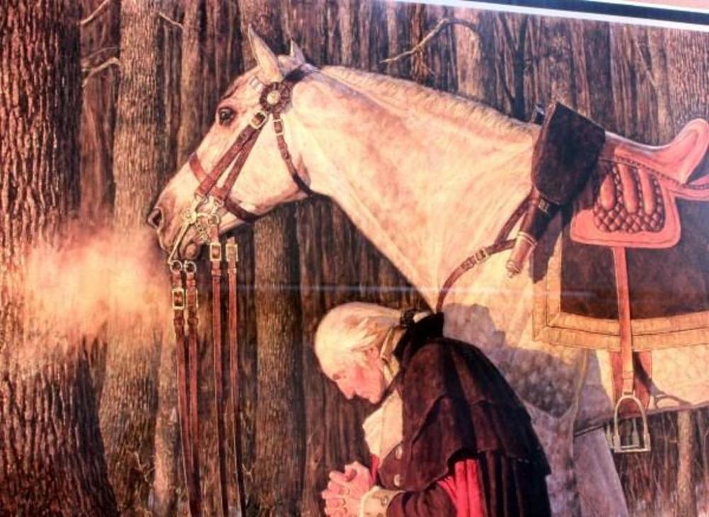 1000x729 The Prayer At Valley Forge Signed By Arnold Friberg, With Coa - Prayer At Valley Forge Painting