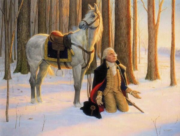600x454 The Prayer - Prayer At Valley Forge Painting