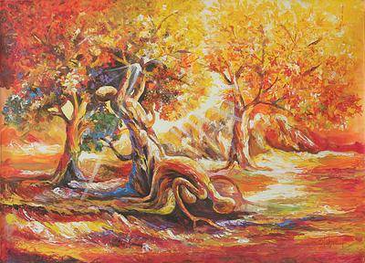 400x288 Original African Painting - Prayer Painting