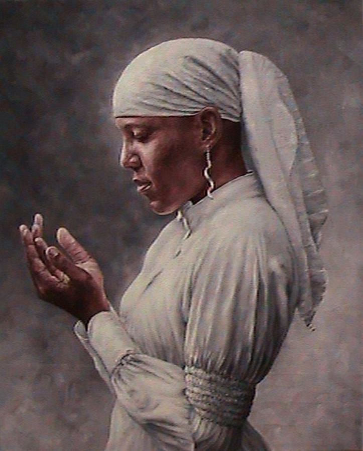723x900 Woman In Prayer Painting By Myfa Therzson - Prayer Painting