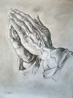 240x320 The Praying Hands Painting - Praying Hands Painting