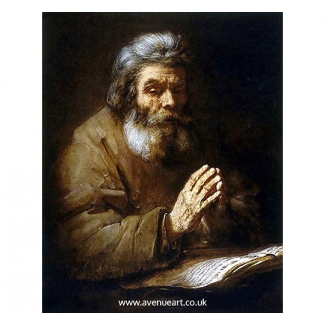 650x650 Old Man Praying - Praying Man Painting
