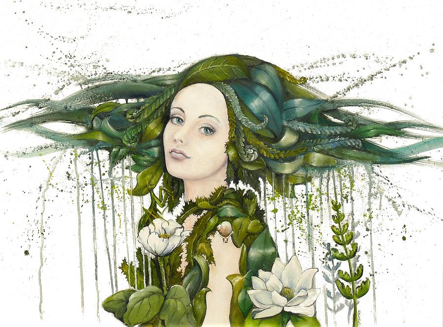 900x665 Praying Mantis Painting By Dreja Novak - Praying Mantis Painting