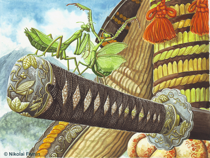 733x550 Praying Mantis. By Nikkolainen - Praying Mantis Painting