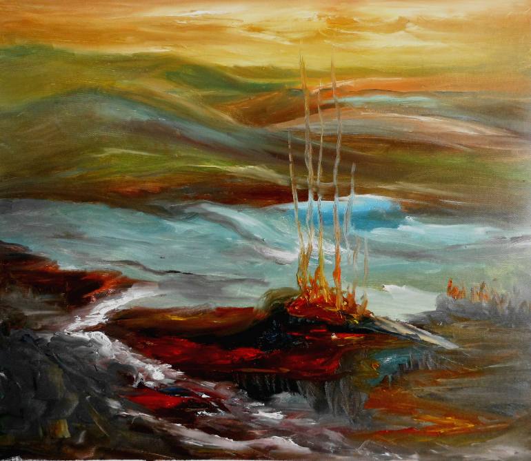 770x668 Saatchi Art Day Praying Painting By Renwei Hu - Praying Painting