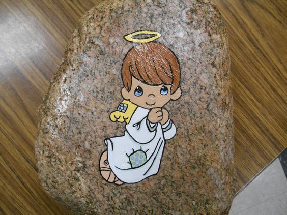 564x423 Sweet Precious Moment Angel, Had To Paint It! He Is Sooo Cute - Precious Moments Painting