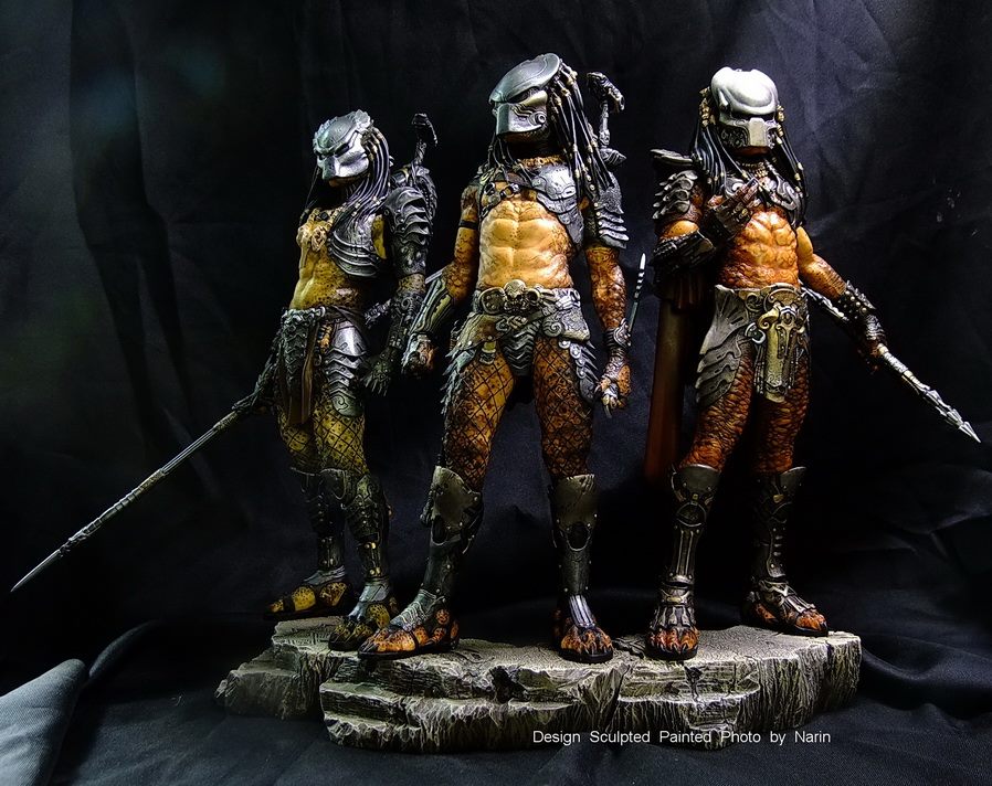 898x712 Jaw Dropping Painted Predators From Narin Studio Beasts Of War - Predator Painting