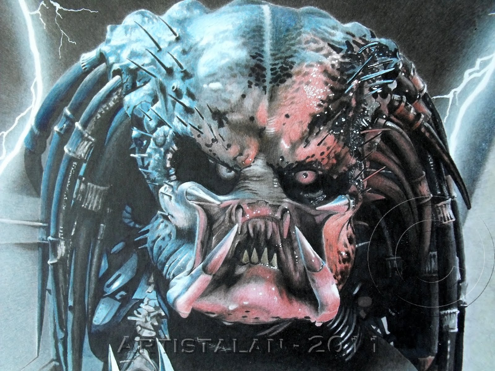 1600x1200 Artistalan The Predator - Predator Painting