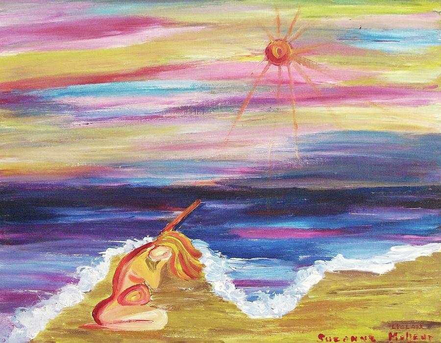900x700 Pregnant Woman At The Ocean Painting By Suzanne Marie Leclair - Pregnant Women And Painting