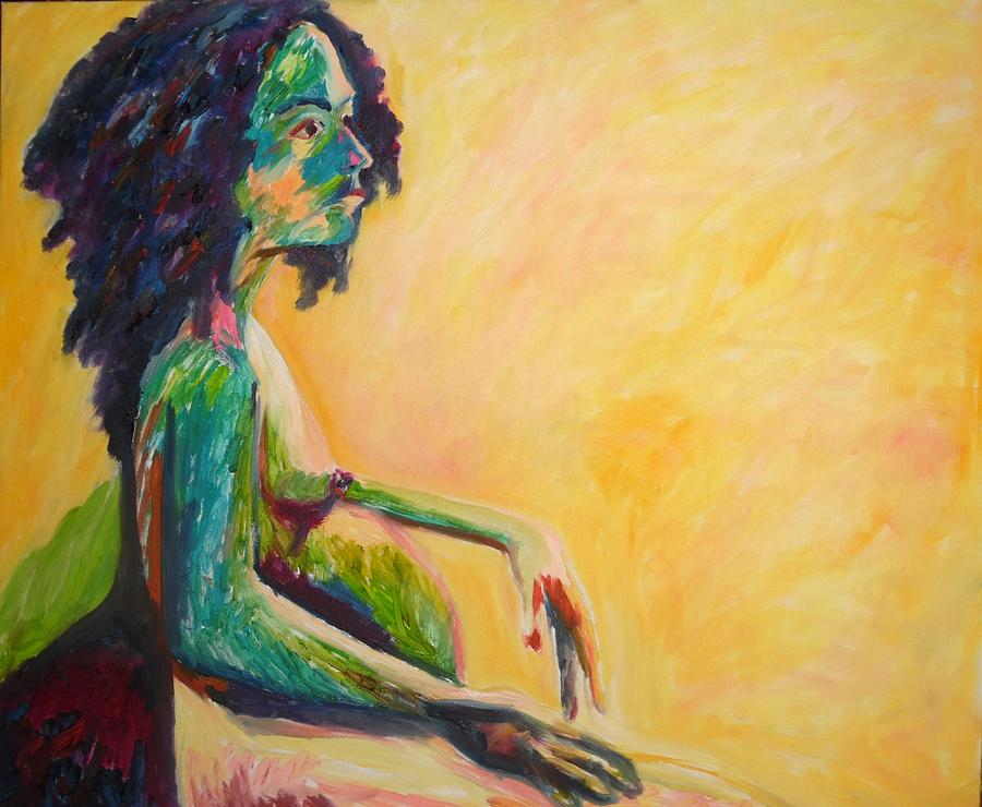900x740 Pregnant Woman In Yellow Painting By Esther Newman Cohen - Pregnant Women And Painting