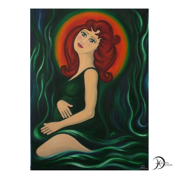 570x570 Pregnant Woman Painting Original Oil Painting Expecting Mom - Pregnant Women And Painting