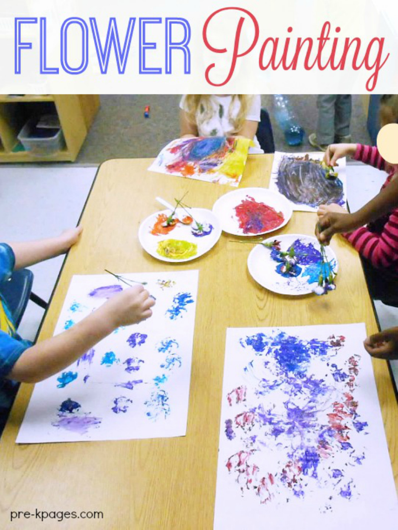 800x1065 Painting With Flowers For Spring - Preschool Painting