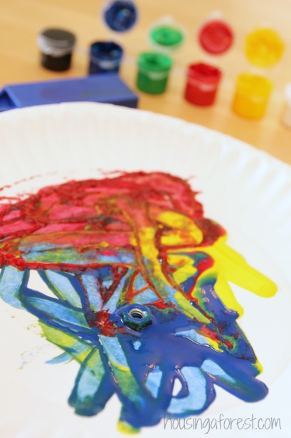 409x614 Preschool Art Activities ~ Magnet Painting Housing A Forest - Preschool Painting