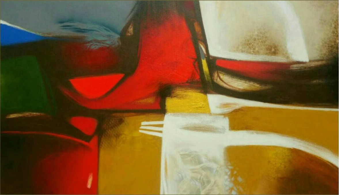 1177x680 Buy Looking Beyond The Present 1 Painting By Om Swami Online - Present Painting