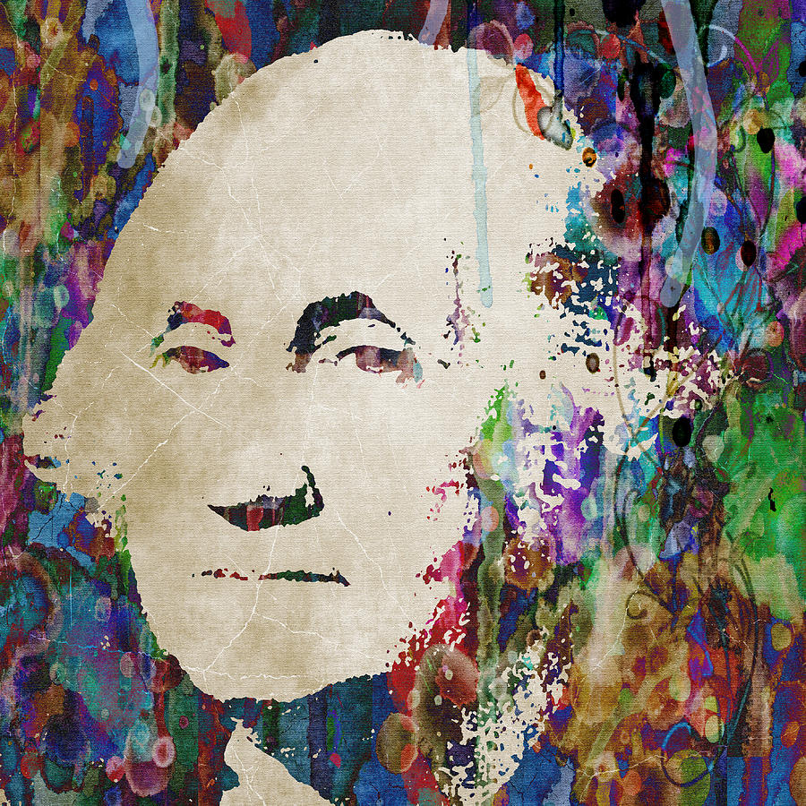 900x900 George Washington President Art Painting By Robert R Splashy Art - President George Washington Painting
