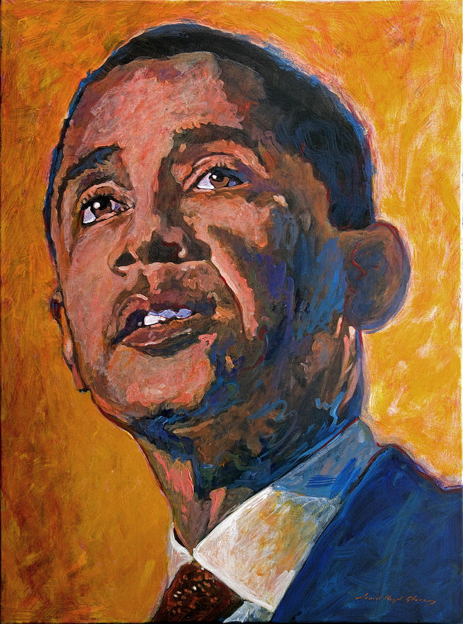 668x900 President Barack Obama Painting By David Lloyd Glover - President Obama Painting