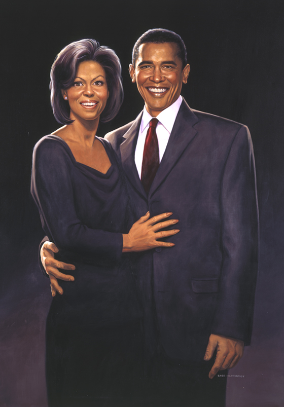560x803 President Barack Obama Portrait By Greg Hildebrandt. - President Obama Painting