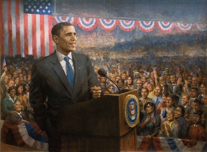 675x497 President Obama Painting Barack Obama Change Painting By Andy - President Obama Painting