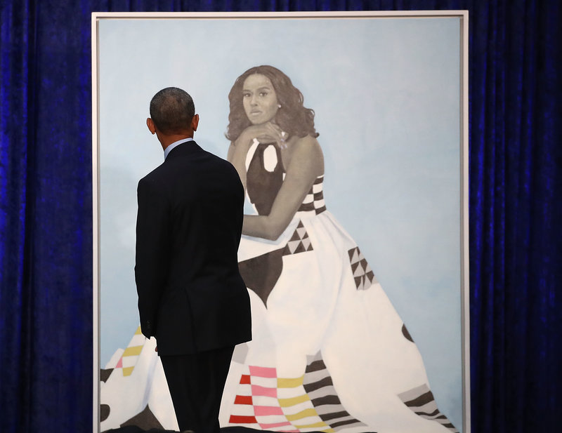 800x617 Presidential Portraits Barack Obama, Michelle Obama Paintings - President Obama Painting