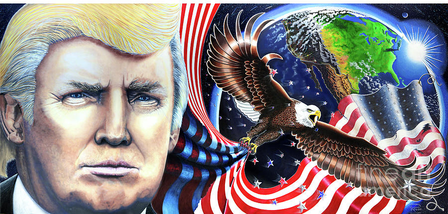 900x431 President Donald Trump Fine Art Painting Print Canvas Portrait - President Trump Painting