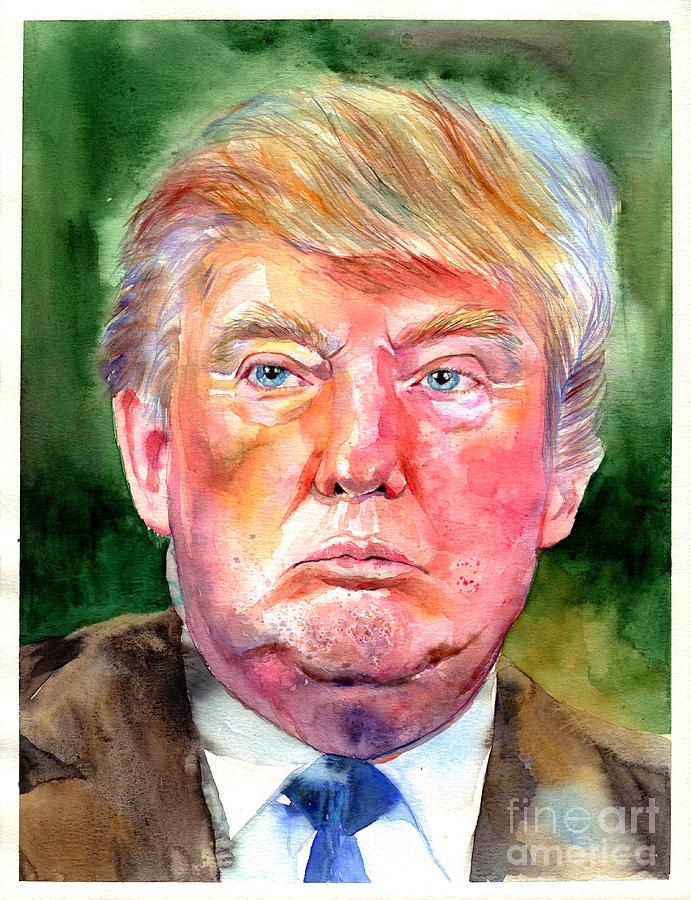 691x900 President Donald Trump Painting By Suzann's Art - President Trump Painting