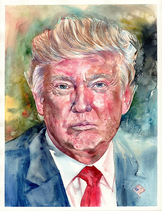 538x700 President Donald Trump Portrait T Shirt For Sale By Suzann's Art - President Trump Painting