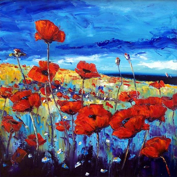 620x622 Pretty Flowers Painting By Jean Feeney. Art I Like - Pretty Flower Painting