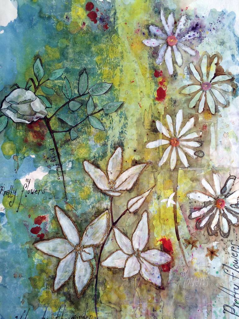 770x1027 Saatchi Art Pretty Flowers Painting By Sarah Lown - Pretty Flower Painting