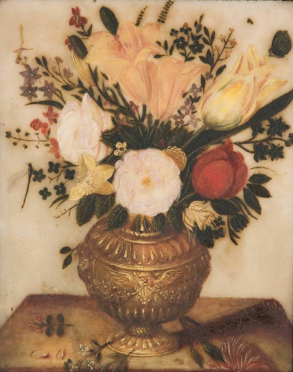 605x768 Spanish 17th Century Pretty Flowers Bouquet A Vase, Painted - Pretty Flower Painting