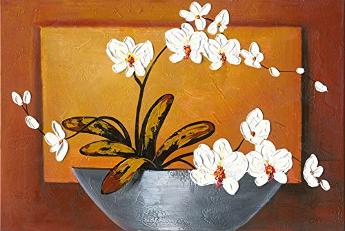 500x335 Wieco Art Orchid Floral Oil Paintings On Canvas Wall Art Ready - Pretty Flower Painting