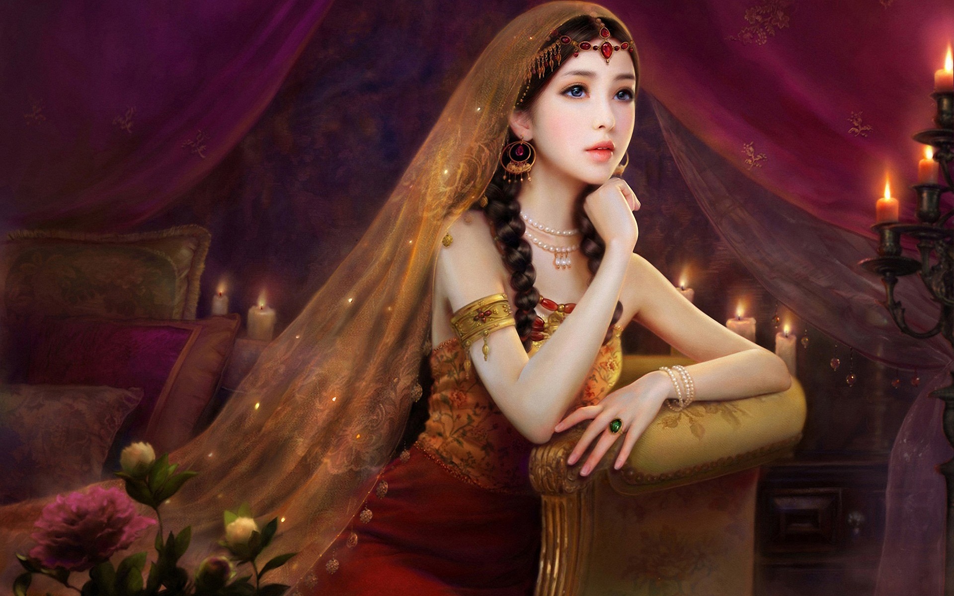 1920x1200 Image Result For Beautiful Images Girl Masooma - Pretty Girl Painting