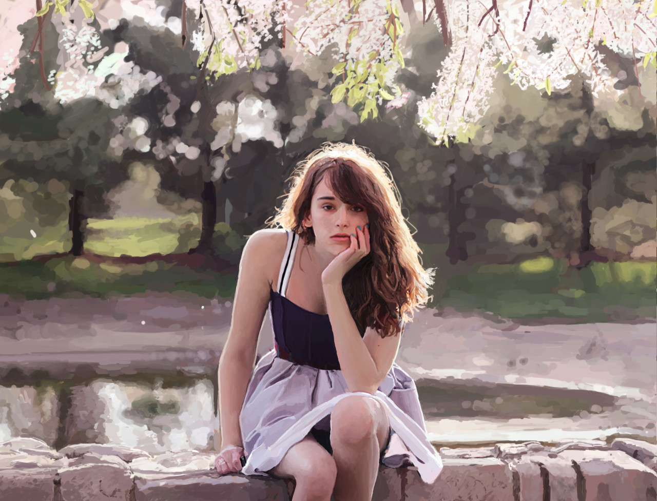 1280x976 Painting Of A Pretty Girl - Pretty Girl Painting