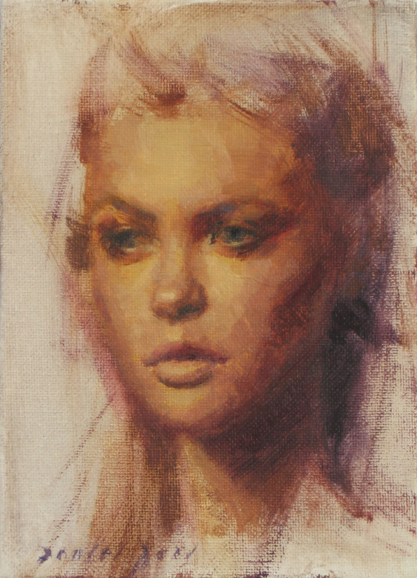 605x837 Portrait Of A Girl Daniel Peci Fine Art - Pretty Girl Painting