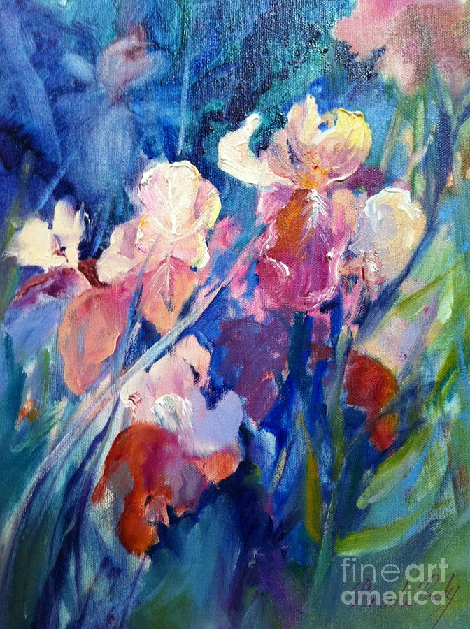 672x900 Iris Field Painting By Pamela Pretty - Pretty Painting