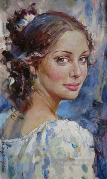 215x360 Pretty Little Girl Nm Tajikistan 17 Impressionist Painting In Oil - Pretty Woman Painting