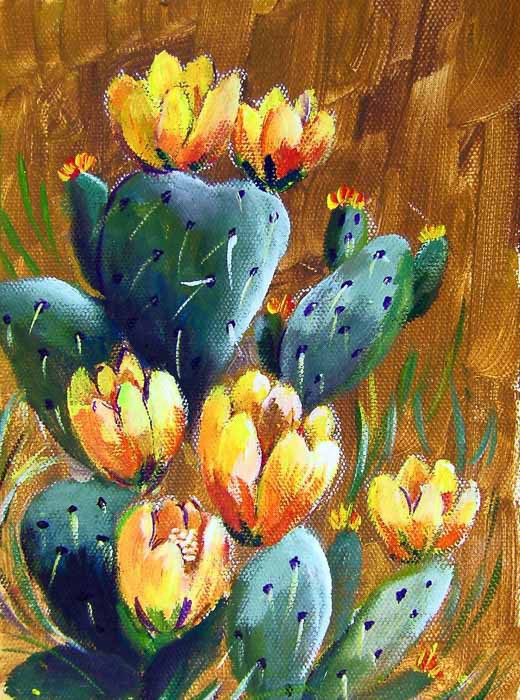 520x700 Prickly Pear Cactus - Prickly Pear Cactus Painting