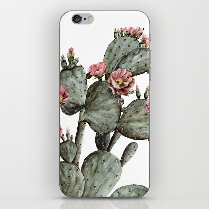 700x700 Prickly Pear Cactus Painting Iphone Skin By Shealeenlouise Society6 - Prickly Pear Cactus Painting