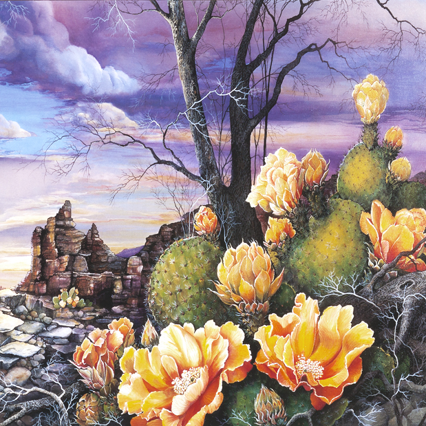 619x619 Landscape 16 X 16 Prickly Pear Cactus Arizona Usa Mckee Studios - Prickly Pear Painting