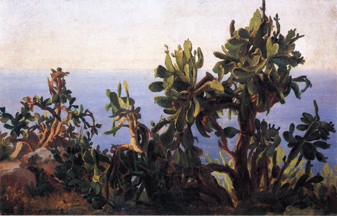 693x445 Study Of A Prickly Pear Painting Thomas Fearnley Oil Paintings - Prickly Pear Painting
