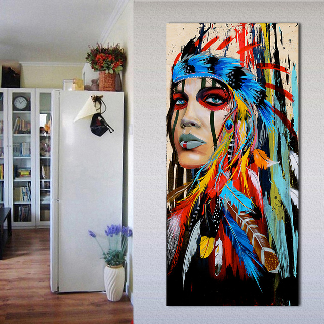 640x640 Jqhyart Portrait Canvas Art Wall Pictures For Living Room Indian - Pride Painting
