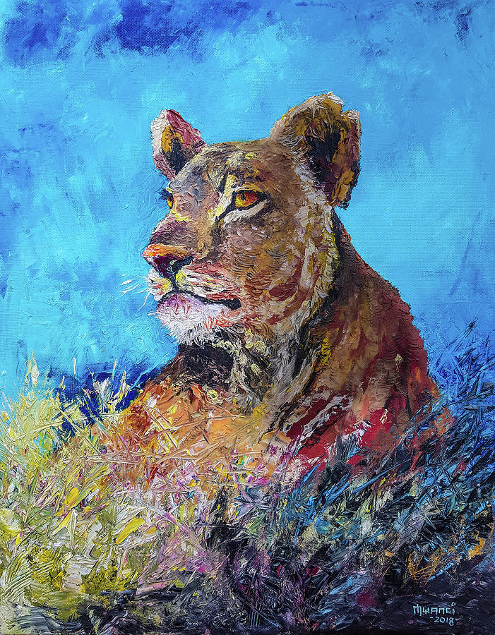 701x900 Lioness Pride Painting By Anthony Mwangi - Pride Painting