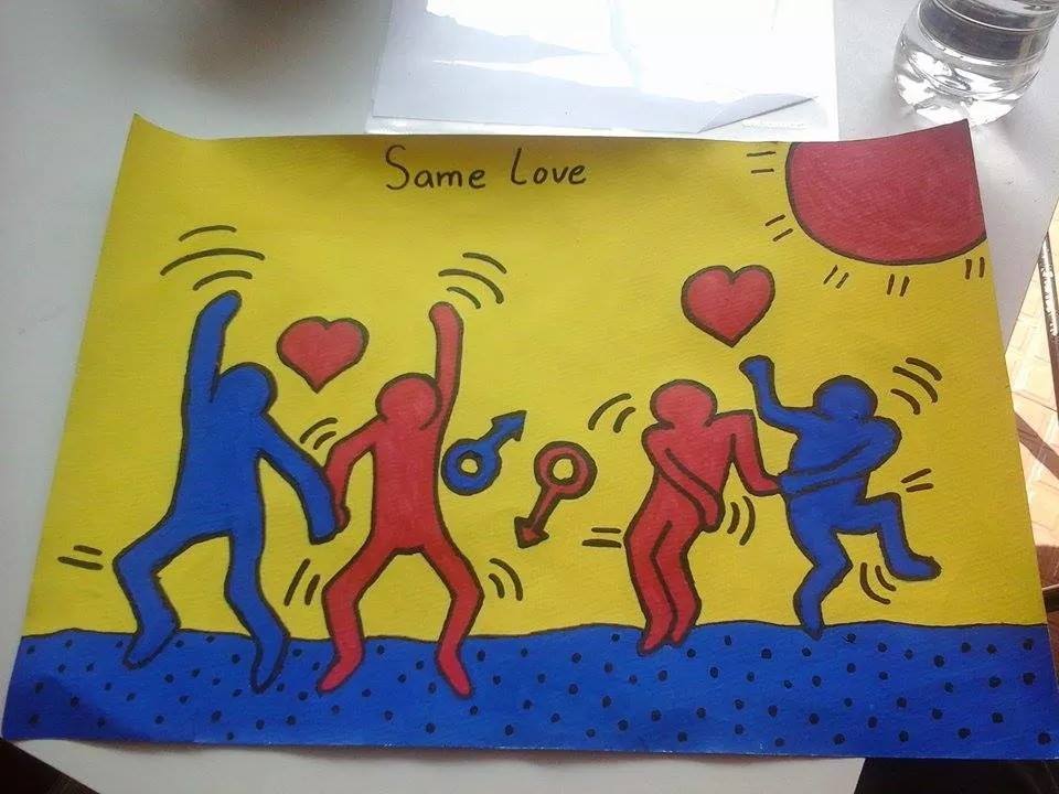 960x720 Keith Harring Inspired Primary Colors Painting Anyka G - Primary Colors Painting