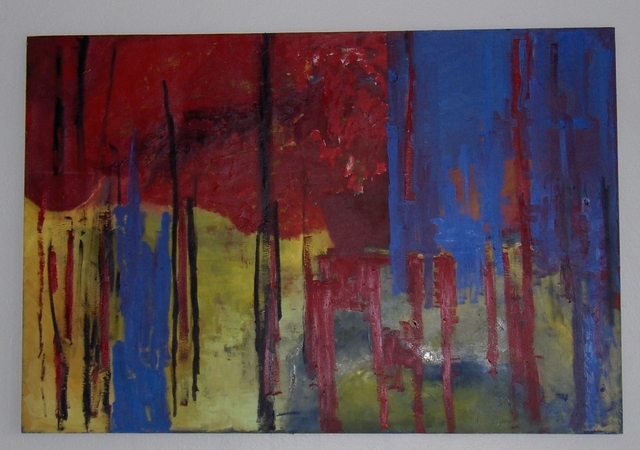 640x450 Ashley Hancock Artwork Untitled Primary Lines Original Painting - Primary Painting