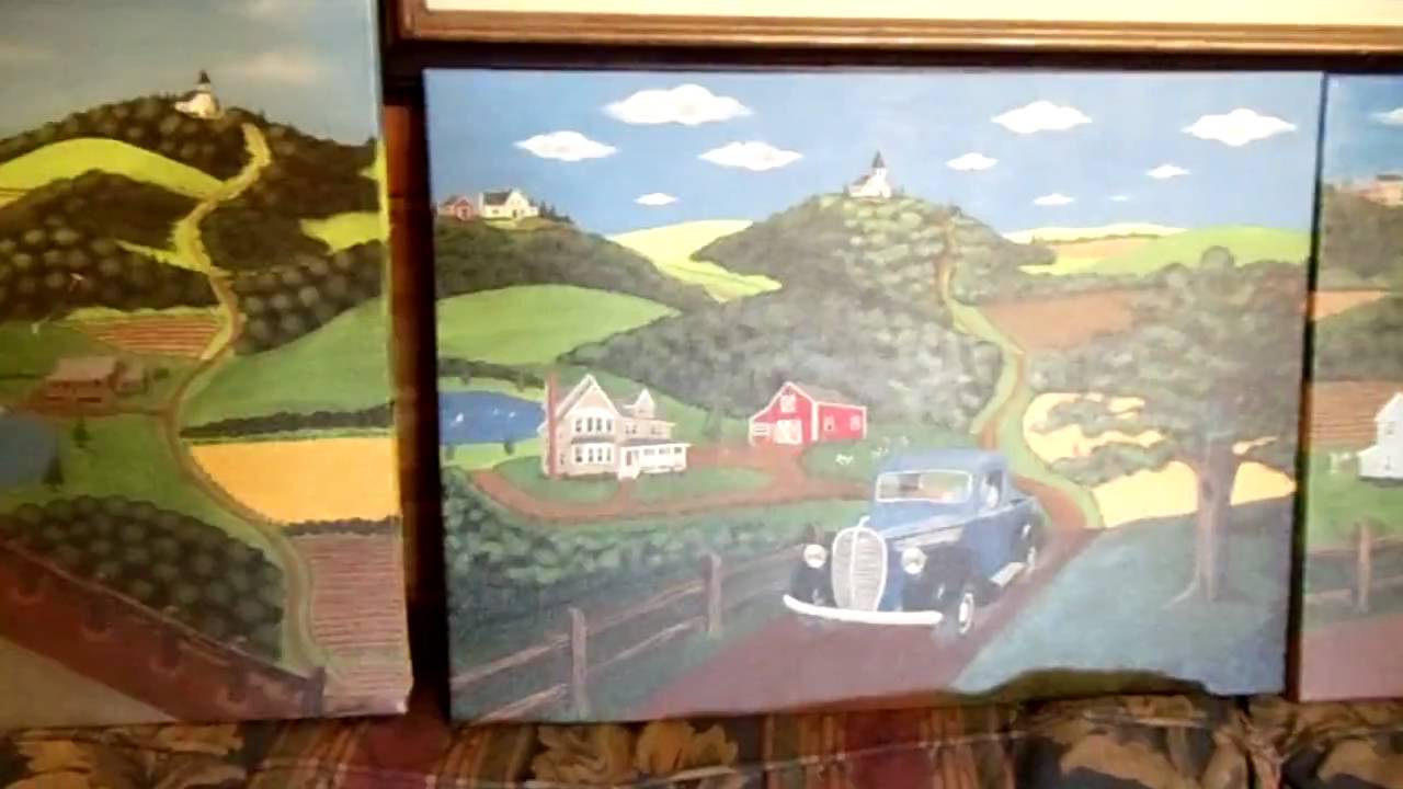 1280x720 American Primitive Or Folk Art Style Paintings In Acrylic By Jeff - Primitive Folk Art Painting