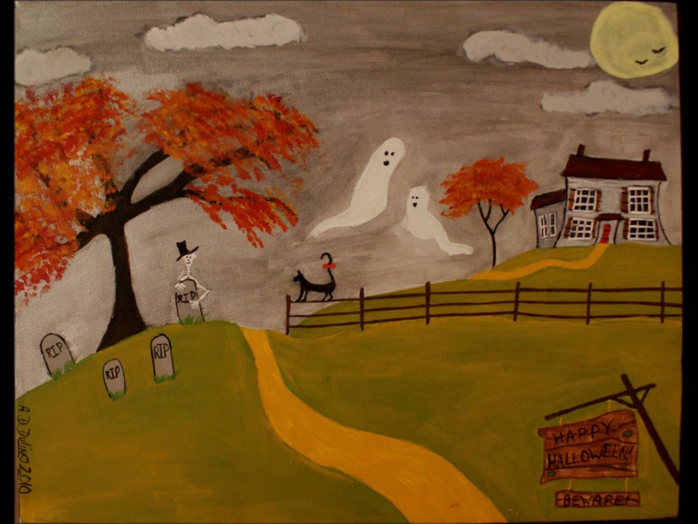 1440x1080 Americana Or Primitive Folk Art Amp Chidren's Art Paintings By A. D. - Primitive Folk Art Painting