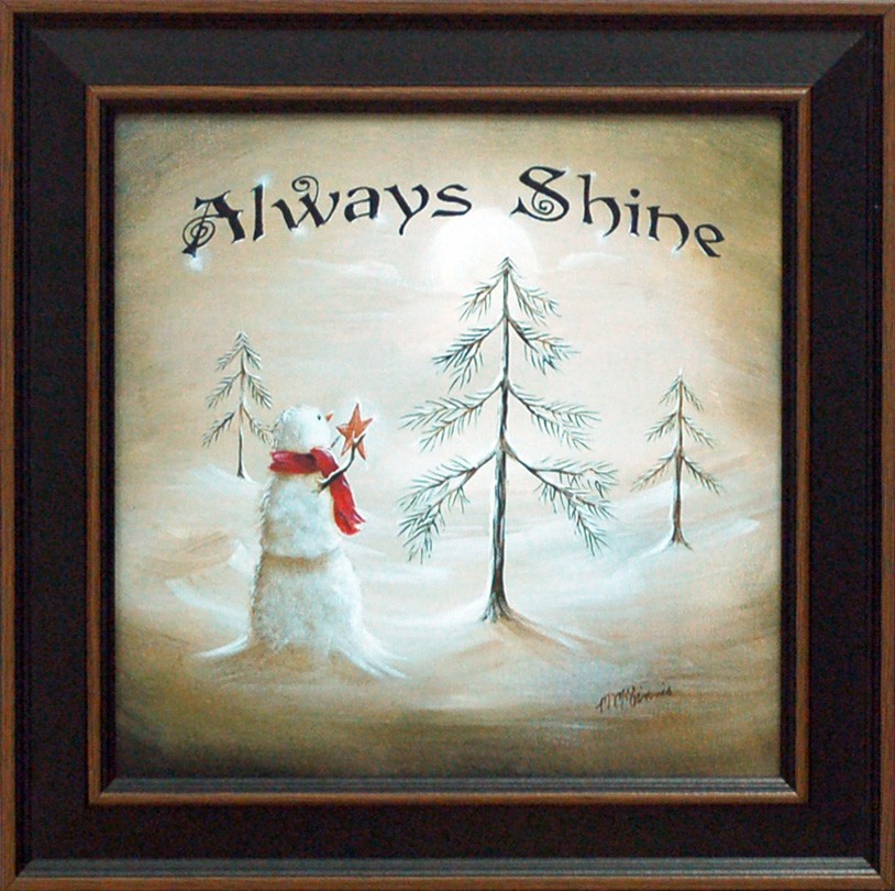 814x810 Shine Snowman Print Sturbridge Yankee Workshop - Primitive Snowman Painting